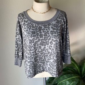 Splendid Leopard Animal Print Sweatshirt